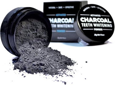 Activated Charcoal Teeth Whitening Powder, Natural Dental Mint-Flavored Tooth Whitener Product, Provides Shiny White Smile, Eliminates Bad Breath, 30g