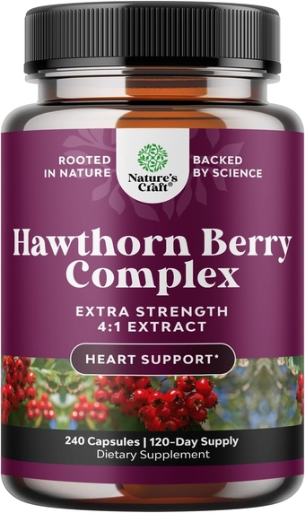 Extra Strength Hawthorn Berry Capsules - 1330mg Per Serving 4:1 Hawthorn Extract Digestion and Heart Health Supplement - Hawthorn Berry Extract Plant Polyphenols Supplement for Men and Women - 240ct