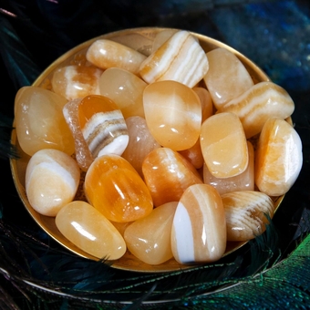 Orange Calcite: Large Tumbled