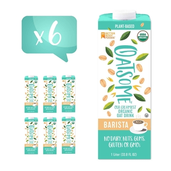 Organic Oat Milk - Barista Blend, (Pack of 6), Dairy-Free, Gluten-Free, 202.8 Fl Oz