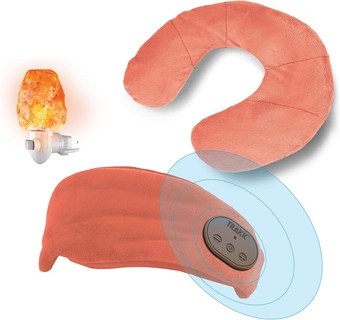 Ultimate Relaxation 4-in-1 Kit Premium Set with Himalayan Salt Neck Wrap, Eye Mask and Night Lamp