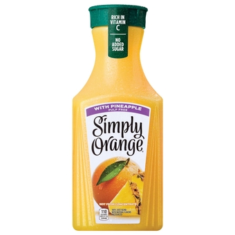 Simply Orange w/ Pineapple, 52 fl oz, 100% Juice Blend, Pulp Free, Orange Juice w/ Pineapple Juice