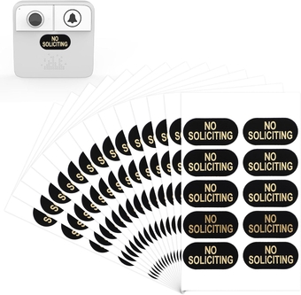 20Pcs Small No Soliciting Stickers, No Soliciting Signs for House Self-Adhesive Waterproof No-Soliciting Signs for Ring Doorbell Wall Window Video Office Sun Protection Cold Heat Resistant