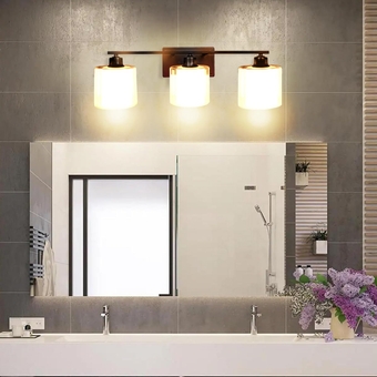 25-3/4'' Bathroom Vanity Light Fixture, 3 Lights Modern Bathroom Wall Sconce with Clear Glass Shade, Oil Bronze Finish with E26 Base Suit for Bathroom, Living Room, Kitchen, Bedroom
