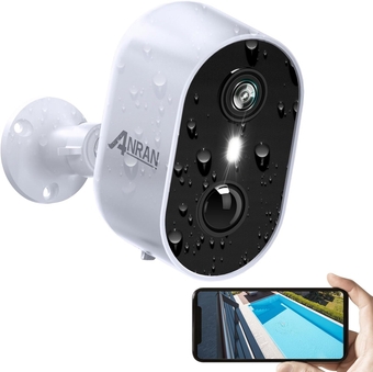 2K Security Cameras Wireless Outdoor, 3MP AI Motion Detection & Color Night Vision Home Security Cameras, Two-Way Talk, Spotlight Siren Alarm, Work with Alexa, Battery Powered, IP65