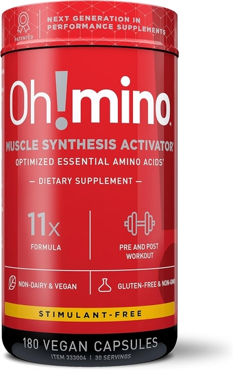 Amino Acids Supplement, Ultimate Muscle Synthesis Activator, Pre and Post Workout Vitamins for Body Conditioning and Muscle Recovery, 180 Vegan Muscle Builder Capsules - Oh!Nutrition