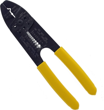 IDEAL Electrical 30-428 Combo Strip & Crimp Tool - Precision Wire Crimper, Cable Stripper with 3 Crimping Nests, Cushioned Grip