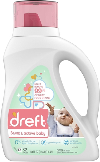 Stage 2: Active Baby Liquid Laundry Detergent, 32 Loads 46 fl oz (Packaging May Vary)
