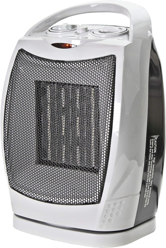 Indoor Portable Ceramic Electric Space Heater, Oscillating, Energy-Efficient, Adjustable Thermostat, Tip-Over Switch, Overheat Protection, Ideal for Home, Bedroom, & Office, 1500W, CZ449E