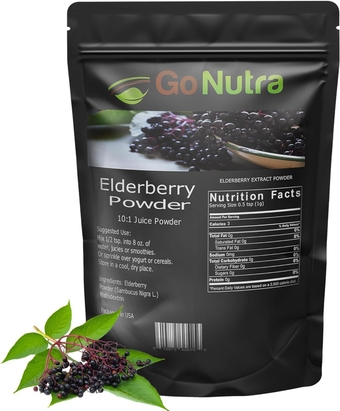 Elderberry Powder 8oz | 10:1 Strength Elderberry Extract Juice Powder Non-GMO Sambucus Nigra Elderberry Supplement