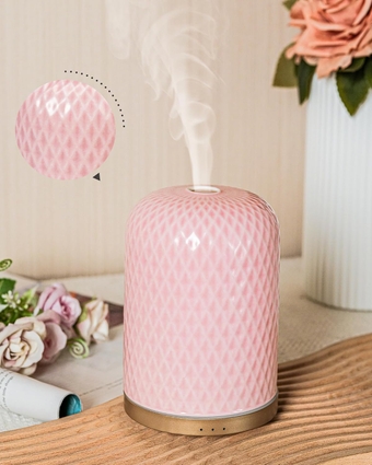 Essential Oil Diffusers,Diffusers for Essential Oils Large Room, Ceramic Diffuser with USB Cable, Warm Ambient Light, Aromatherapy Diffuser Home Decor, Gift Choice, Pink