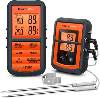 TP08 500FT Wireless Meat Thermometer for Grilling Smoker BBQ Grill Oven Thermometer with Dual Probe Kitchen Cooking Food Thermometer