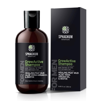 Hair Growth Shampoo for Men - Natural Biotin Boost with Argan Oil, Aloe Vera and Peat Mud - Effective Hair Loss Treatment for Thinning Hair - Helps With Dandruff
