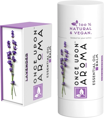 Roll On Lavender Oil For Skin Balm Stick - All Natural Lavender Sleep Balm and Calming Stick Essential Oils Aromatherapy - Lavender Oils Body Spray and Rollerball Alternative- Once Upon Aroma- 0.50 Oz