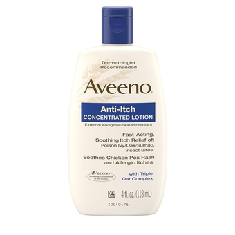 Anti-Itch Concentrated Lotion with Calamine and Triple Oat Complex, Skin Protectant for Fast-Acting Itch Relief from Poison Ivy, Insect Bites, Chicken Pox, and Allergic Itches, 4 fl. oz