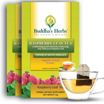 Pure Red Raspberry Leaf Tea (Pack of 2, 44 Tea Bags) - Caffeine Free Tea Bags for Pregnancy Support, Male Health, or Kids - Organic Herbal Tea Bags w/Vital Nutrients - Ideal Tea Gifts for Tea Lovers