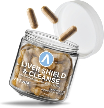 Liver Shield & Cleanse | Herbal Liver Cleanse Detox & Repair Supplement | Milk Thistle & Artichoke Extract Supplements | Fatty Liver & Health Support | 60 Capsules for Men and Women
