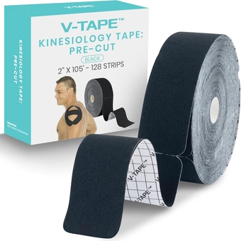 Kinesiology Tape Roll - Tape Precut Strips (2" x 105 Feet/128 Strips) - Kinesio Sports Tape Athletic - Knee, Shoulder, Ankle, Muscle K Tape Adhesive Elastic Wrap - Body Kinetic Tape Waterproof
