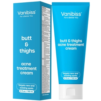 Butt & Thighs Acne Treatment Cream - Reduce Butt Acne, Pimples & Zits - Buttocks Acne Cream - Butt Acne Clearing Lotion - Butt Cream for Bum Acne - 2% Salicylic Acid for Acne Prone Skin (4oz)