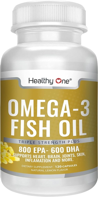 Triple Strength Omega 3 Fish Oil Burpless - 1000mg 120 Gel Capsules - 400mg EPA, 300mg DHA, 100mg Other Omega 3 Fatty Acids - No Burp Fish Oil Omega 3 Capsules