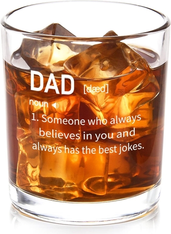 Dad Gifts, Dad Definition Whiskey Glass, Father Day Gifts Christmas Gifts Birthday Gifts From Daughter Son Kids Wife, Dad Definition Gifts For Dad Men Him, 10oz Funny Dad Old-Fashioned Glass