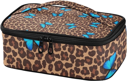 Butterfly Leopard Cheetah Thermal Insulated Lunch Bag, Women's Lunch Bags, Womens Lunch Boxes for Work Insulated