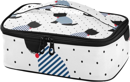Scottish Terrier in a Strip T Shirt Personal Lunch Box, Lunch Organizer for Adults, Womens Lunch Boxes for Work Insulated
