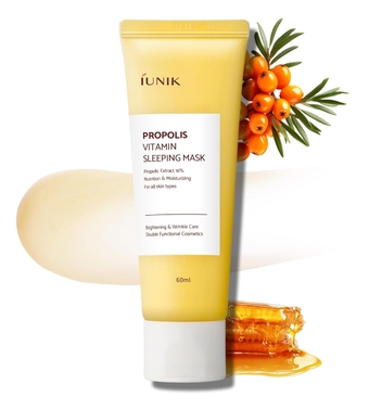 Propolis Vitamin Glow Sleeping Mask Night Moisturizer Cream 2.03 Fl Oz Overnight Moisturizing cream Tea Tree Centella Asiatica Extracts Anti-Sagging Even Tone Rehydrate Firm Maturing Skin VEGAN