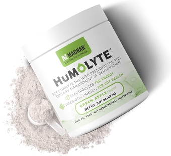 Humolyte Electrolytes Powder Mix, Improves Gut Health and Helps with Dehydration, Prebiotic for Women and Men, Gluten-Free Electrolyte Drink Formulated with HMO, Green Apple Flavor, 3.07 oz