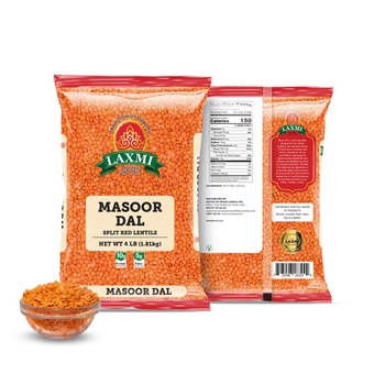 Laxmi Masoor Dal or Red Lentils, 4lbs | Pure Masoor dal lentils | Premium split red lentils | A Natural source of protein