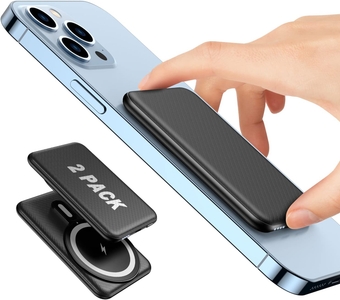 Magnetic Wireless Portable Charger,2-Pack MagSafe Battery 5000mAh with Upgrade-Strong Magnetic,Ultra-Slim Magnetic PowerBank As Invisible Wireless Charging,Compatible with Iphone 12&13&14&15 Series