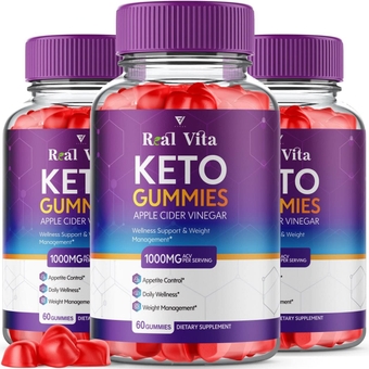 (3 Pack) Real Vita Keto Gummies, Real Vita ACV Keto Gummies - Real Vita Gummies Advanced Weight Loss AVC Apple Cider Vinegar Supplement, RealVita Vida Healthy (180 Gummies)
