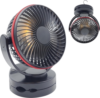 5.5Inch Rechargeable Car Cooling Fan with 4 Speeds Switch and Indicator Light, 5000mAh Battery Operated, 360°Rotatable Clip On Desk/Wall-Mount Fan, for RV Camper Car Truck