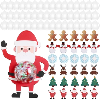 48 Sets Christmas Treat Gift Containers Candy Dome Holders Xmas Party Favors Candy Goody Box for Gift Giving