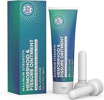 - Premium Hemorrhoid Cream - Topical Anesthetic Numbing Cream with 5% Lidocaine - Hemmoroid Shrinking and Anel Fiss...