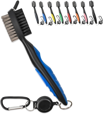 Golf Club Brush, Club Groove Cleaner with 2 Ft Retractable Extension Cord and Aluminum Carabiner, Golf Bag Accessories for Men and Women