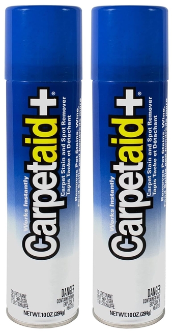 10 Oz. CarpetAid+ Carpet Stain Remover & Spot Cleaner (2 Cans): Easily and Effectively Remove Food, Drink, Dirt, Mud, Pet, and Other Stubborn Stains Instantly; No Rubbing or Scrubbing