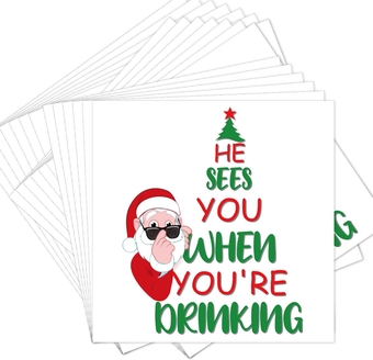 100pcs Funny Christmas Napkins Supplies Disposable Paper Drinks Napkins Decorations for Xmas Holiday Birthday Party Dinner Table Decor
