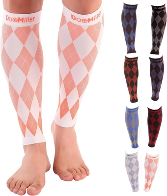 Calf Compression Sleeves 20-30 mmHg Running, Cycling, and Travel, Argyle Design, Circulation Shin Splints Relief