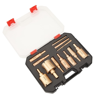 Brazed Hole Drill Bit, 12Pcs Core Drill Bits, Multifunctional Hole Saw Set for a Variety of Materials, Countersink Bits
