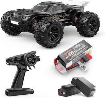 H16BM Brushless 42 Mph Fast RC Cars for Adults, 1/16 Hobby Off-Road RC Truck, RTR Remote Control Car (2 x 2S Lipo and 1 x 3S Lipo Battery and 3S Charging Cable Included