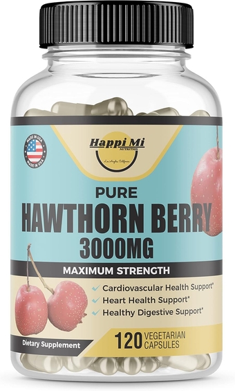 Hawthorn Berry 5:1 Extract, 3000mg per Capsule, Promotes Healthy Immune Support & Circulation, Powerful Antioxidants, 120 Veg Cap, Organic Hawthorn Berry, Non-GMO, Gluten Free