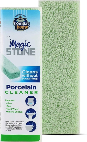 Magic-Stone Porcelain Cleaner, Green Product, Made from Recycled Glass, Scouring Stick Toilet Cleaner, Removes Stubborn Lime Stains from Porcelain or Bathroom Fixtures, 2 Count