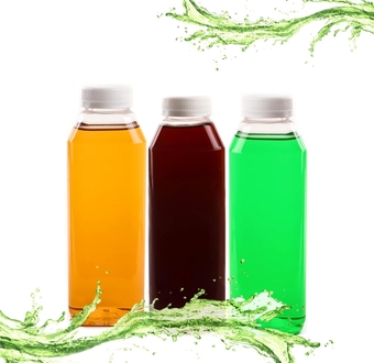 10oz Clear PET Empty Plastic Juice Bottles with Caps - (350 ml) Disposable Square Plastic Smoothie Bottles with Tamper Evident Lids, Bulk Reusable Water Bottles with Lids for Juice, Milk, Juicing, Smoothie, Drinking, Apple Cider, Milk, USA Made (50)