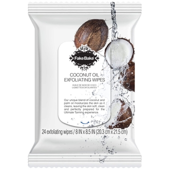 Coconut Oil Exfoliating Face & Body Wipes Gentle Cleansing Cloth Scrubbers Infused Calendula, Chamomile, Aloe, Vitamin E - Skincare & Exfoliator For All Skin Types Women & Men - 24 Count