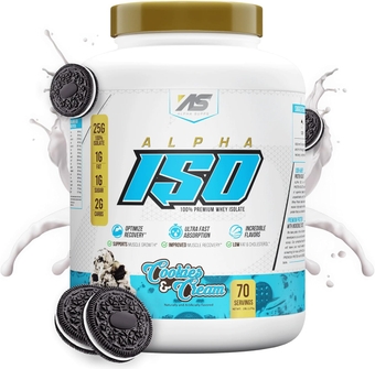 ISO, Low Carb 100% Whey Protein Isolate Powder, 25 Grams Per Serving, Helps Support Muscle Growth, Low Sugar and Gluten Free (Cookies & Cream, 5 lb)