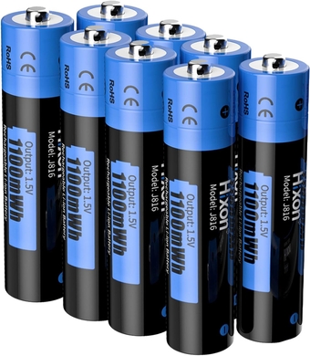 1.5V Rechargeable Lithium AAA Batteries, 1100mWh High-Capacity Long-Lasting Triple AAA Li-ion Battery,8Counts,Fast Charge,Up to 1600 Cycles