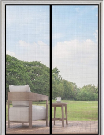 Magnetic Screen Door with Screen Door Mesh, Fits Door Size up to 48x96 Strong Screen Door Magnets for Easy Install and Hands-Free Entry
