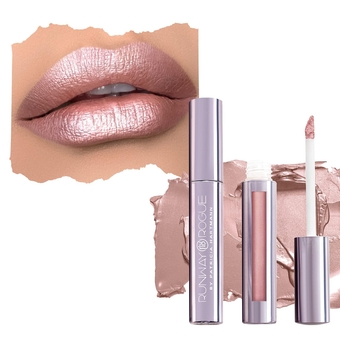Pearl Glam Long Wear Shimmer Liquid Lipstick, Nude/Pale-Pink Lipstick with Silver and Gold Shimmer, ‘Soft Box’