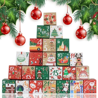 Christmas Advent Calendar 2023, 24 Days Advent Calendar Boxes Empty, Christmas Treat Boxes, Candy Boxes Party Favor Boxes, Small Gift Boxes, Cookie Boxes, for Adult Kids Xmas Holiday